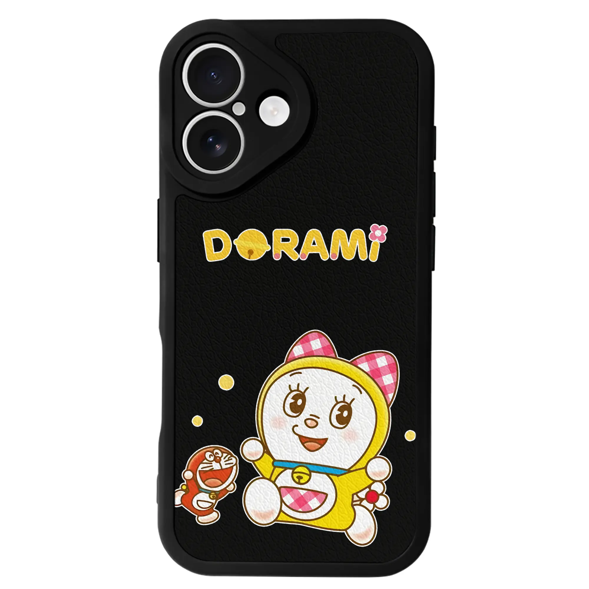 ドラえもん グッズ ドラミ - IPhone 16シリーズ対応 ・ シリコンスマホケース ・ レザー調 ・ 高精度フィット ・ 耐衝撃 ・ ワイヤレス充電対応 ・ 精密カット